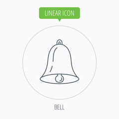 Bell icon. Sound handbell sign.