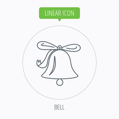 Ringing bell icon. Sound handbell sign.