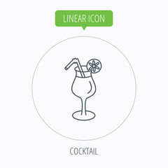 Cocktail icon. Glass of alcohol drink sign.