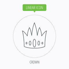 Crown icon. Royal king hat sign.