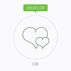 Love heart icon. Couple romantic sign.