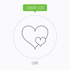 Love hearts icon. Lovers sign.