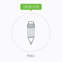 Pencil icon. Drawing tool sign.