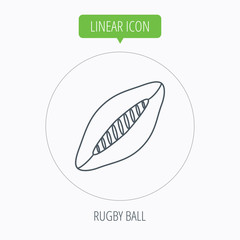 Rugby ball icon. American football sign.
