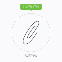 Safety pin icon. Paperclip sign.