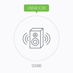 Sound icon. Musical speaker sign.