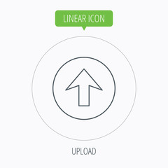 Upload icon. Top arrow sign.