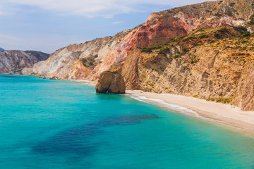 Fototapeta na wymiar Firiplaka beach, Milos Island, Cyclades, Aegean, Greece