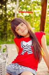 beautiful little girl on sand