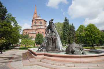 The Deluge Fountain in in Bydgoszcz - obrazy, fototapety, plakaty