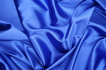 Blue silk drapery.
