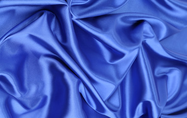 Blue silk drapery.