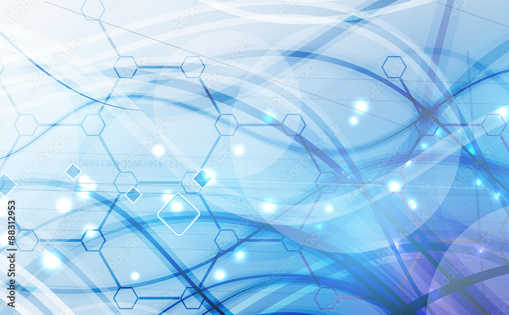 Poster Abstract tech background. Futuristic technology interface. vector