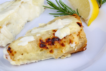 Baked perch fillet