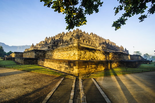 Early morning light at the temple complex of Borobodur, Java, Indonesia