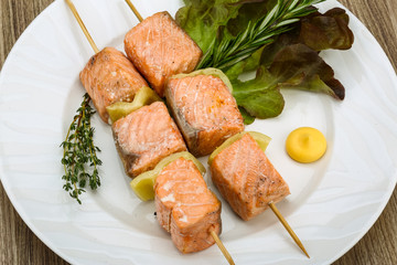 Salmon skewer