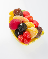 Dried fruits on background