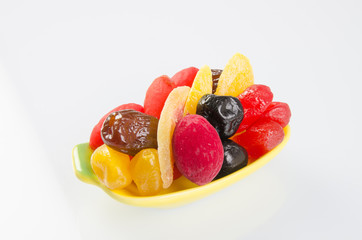 Dried fruits on background
