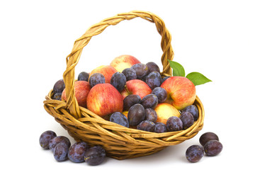 basket with fresh fruits