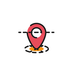 Color line icon for flat design. Map tag