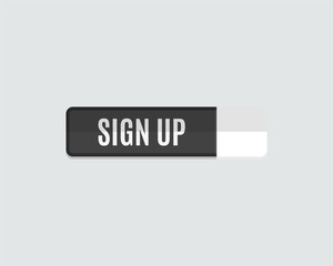 Sign up web button, rectangle flat design