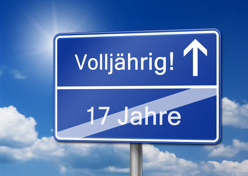 18 Geburtstag endlich vollj&auml;hrig Schild