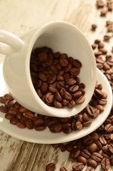 Coffee beans in the cup