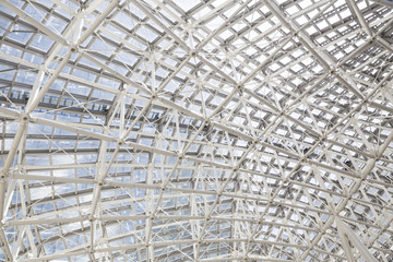 building construction of metal steel framework outdoors