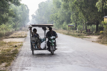 taxi on a coutry road