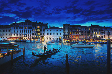 Naklejka premium Canal Grande w czasie zachodu słońca, Wenecja, Włochy