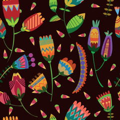  Floral cute seamless pattern.