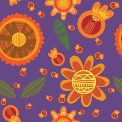  Floral cute seamless pattern.