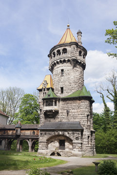 Mutterturm Tower, studio of Hubert von Herkomer, built 1844, Herkomermuseum, Landsberg am Lech, Bavaria, Germany