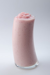 strawberry yogurt isolated on white