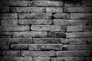 black and white brick wall
