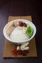 Chicken Rice on the background, asia food