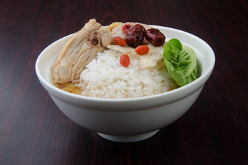 Chicken Rice on the background, asia food