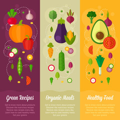 Set of concept banners with flat vegetable icons © Yuzach