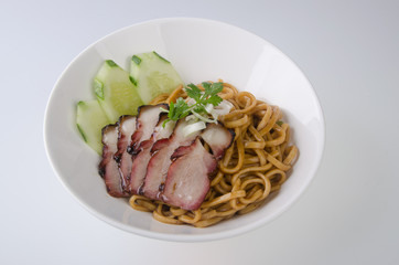 pork noodle. BBQ pork noodle bowl