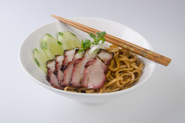 pork noodle. BBQ pork noodle bowl