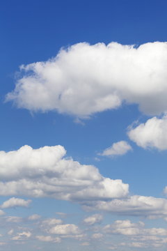 Cumulus clouds, blue sky, summer, Germany