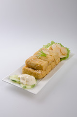 Tofu and mince on rice. Chinese cuisine