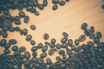 Coffee Beans with filter effect retro vintage style