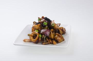 squid. Chinese stir-fried squid asia food