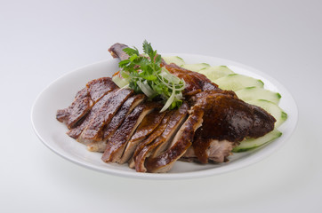 duck. roast duck traditional chinese cuisine