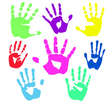 Colour palm hands