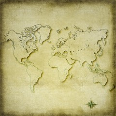 Vintage sepia world map background
