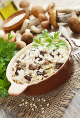 Barley with mushrooms