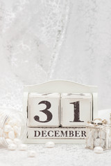 New Year Date On Calendar. December 31. Christmas Decorations. G