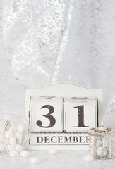New Year Date On Calendar. December 31. Christmas Decorations. G